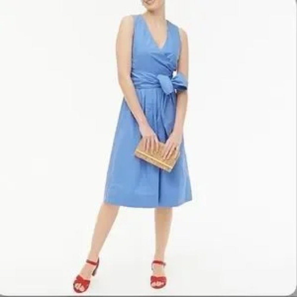 NWT JCrew V-neck wrap midi dress - Picture 2 of 9